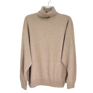 Peter Millar Tan Pullover Turtleneck Cashmere‎ Sweater Long Sleeve Knitted